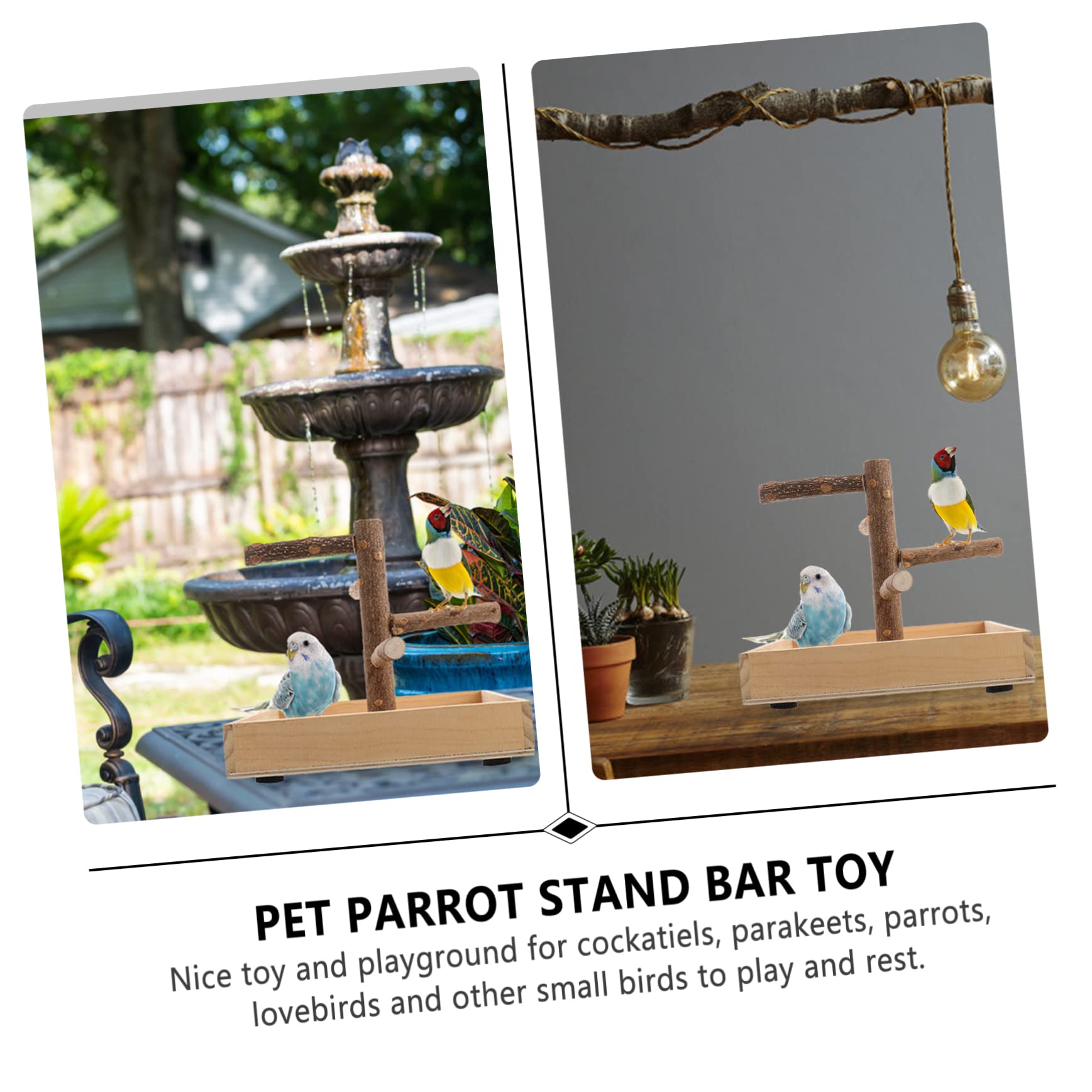DOITOOL de Pájaros de Madera para Loros Pequeño Superficie Rugosa para Entrenamiento, Soporte de Juego para Mascotas, Accesorio para Jaulas y Ejercicio de Patas