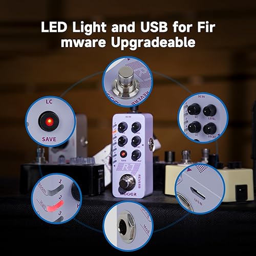 Miniatura 6 de MOOER R7 Reverb 7 tipos de reverberación diferentes, ricos y clásicos de la iglesia a la reverberación de cueva en una carcasa de metal compacta con