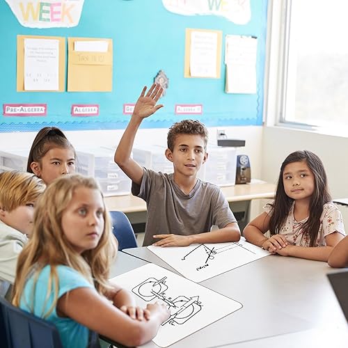 Miniatura 9 de Paquete de 6 pizarras pequeñas de borrado en seco, paquete de 12 x 9 pulgadas, mini pizarras blancas de doble cara, portátiles de borrado en seco