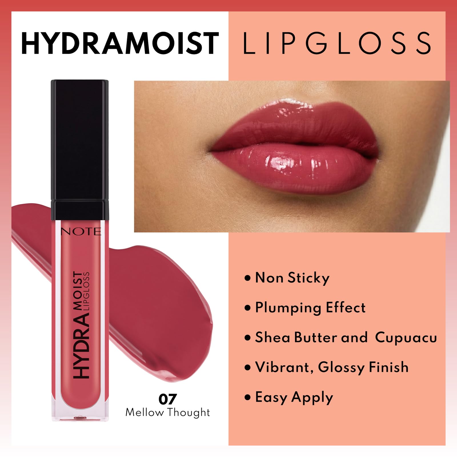 Note Cosmetics Hydramoist Lipgloss Nemlendirici Dudak Parlatıcısı - 07 Mellow Thought - Pembe