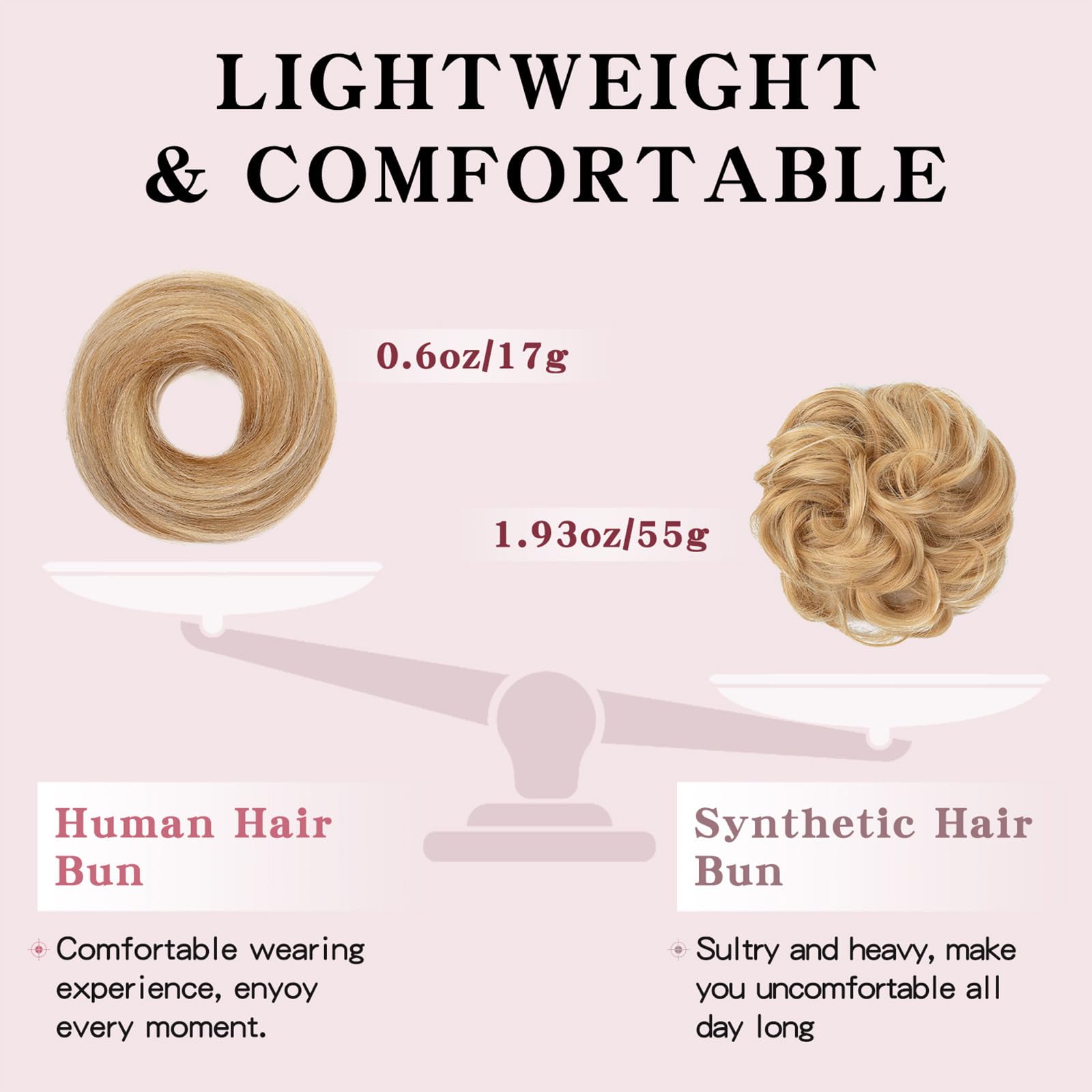 TESS Real Human Hair Bun Elastic Easy Scrunchies Hairpiece Updo Ponytail Extensions Hair Accessories for Women UK #12P613 Golden Brown & Bleach Blonde - Image 3