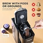 Tastyle Machine à café à service unique, glacé et machine à café chaud pour la tasse K & Sols, conception compacte, 40oz Réservoir d'eau amovible, 6 à 24 Tailles de brasses Oz, convient 7.3" Mug de voyage, noir