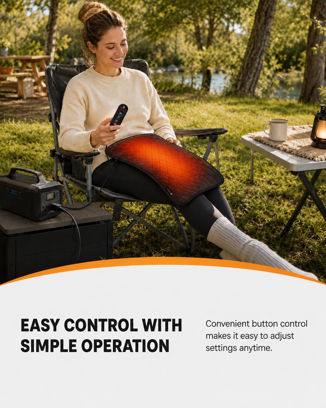 Portable Electric Blanket 12" X 24" with 5 Levels Up to 140°F | Adjustable Auto-Off Timer, Lightweight Travel Electric Blanket for Body Relaxation