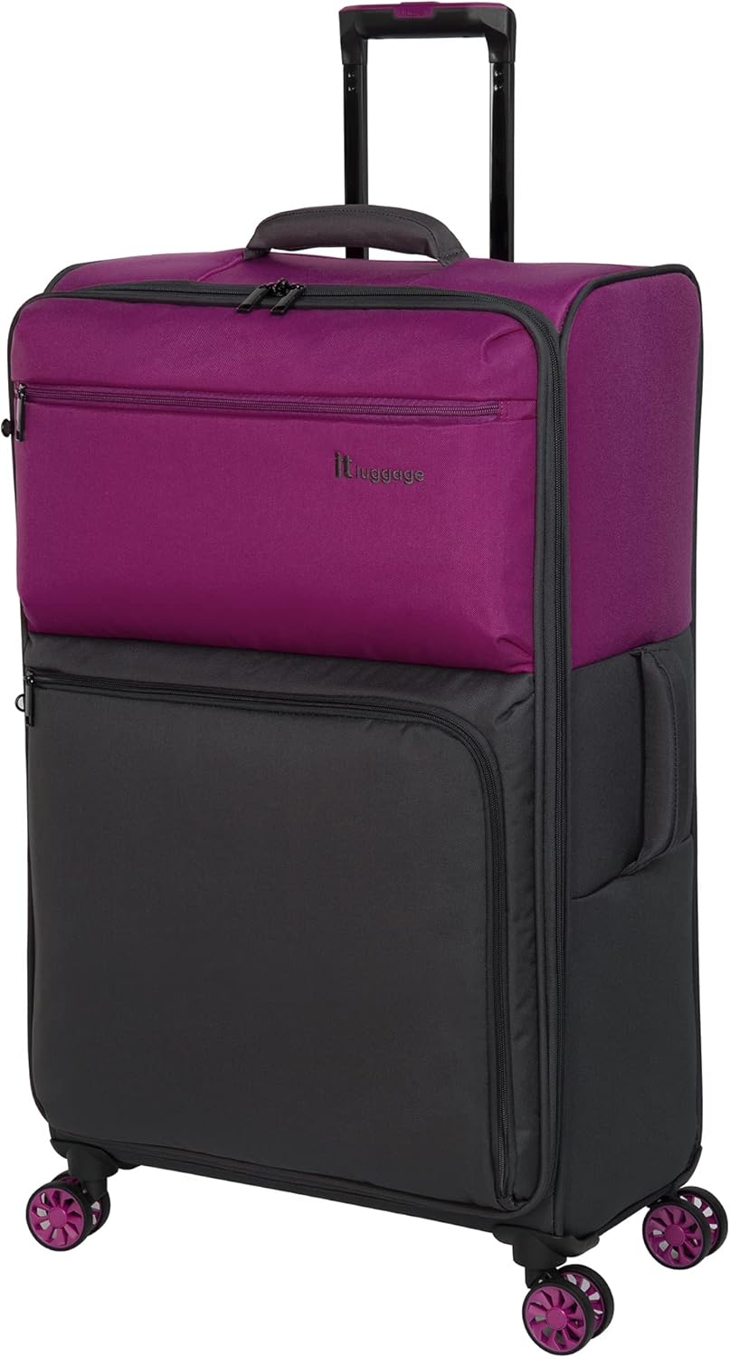it luggage DuoTone 31" Softside Checked 8 Wheel Spinner, Fuschia Red