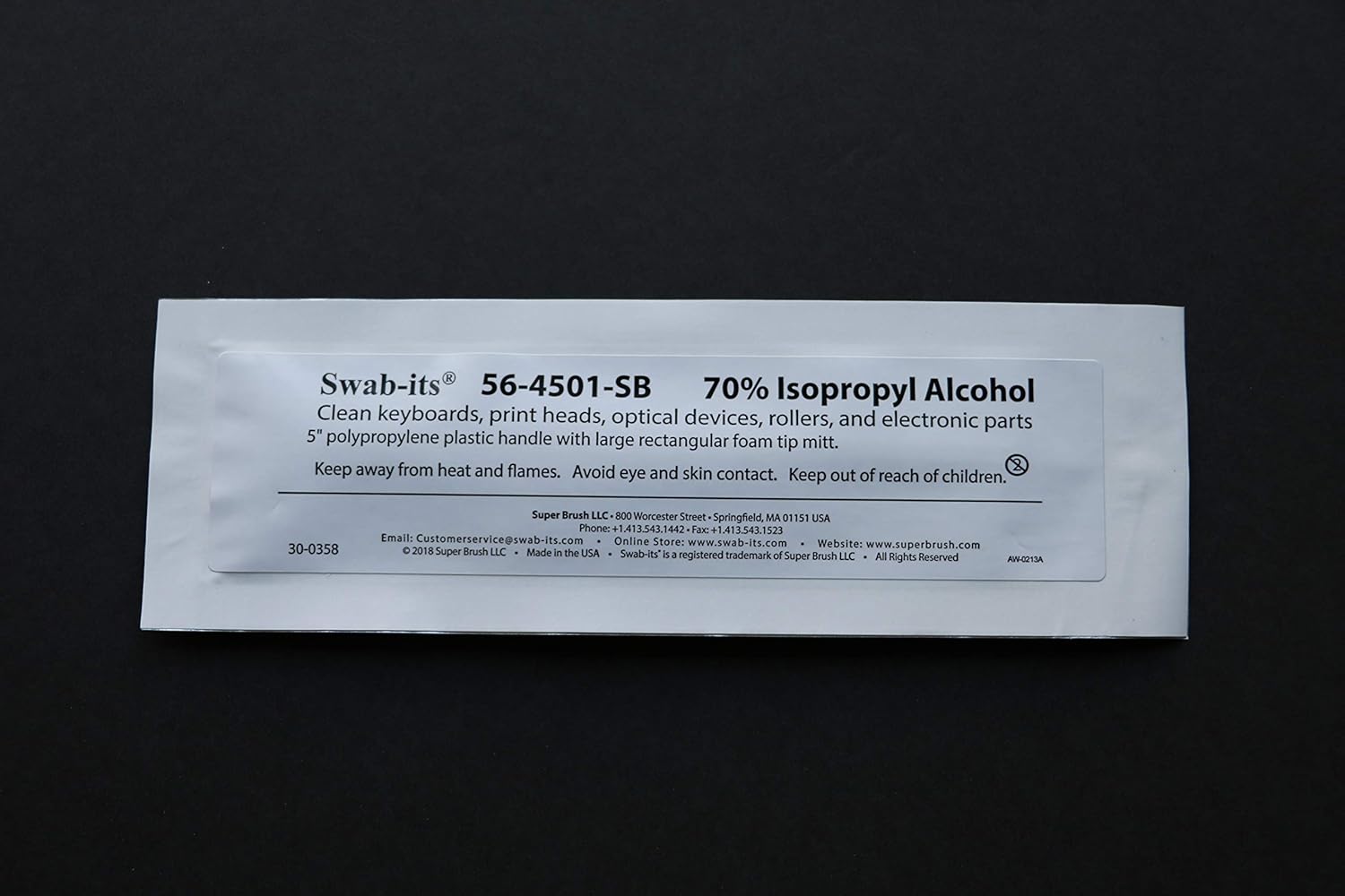 Swab-its® 70% IPA Swabs 5" Large Rectangular Head Bag of 25 Swabs: Made in The USA