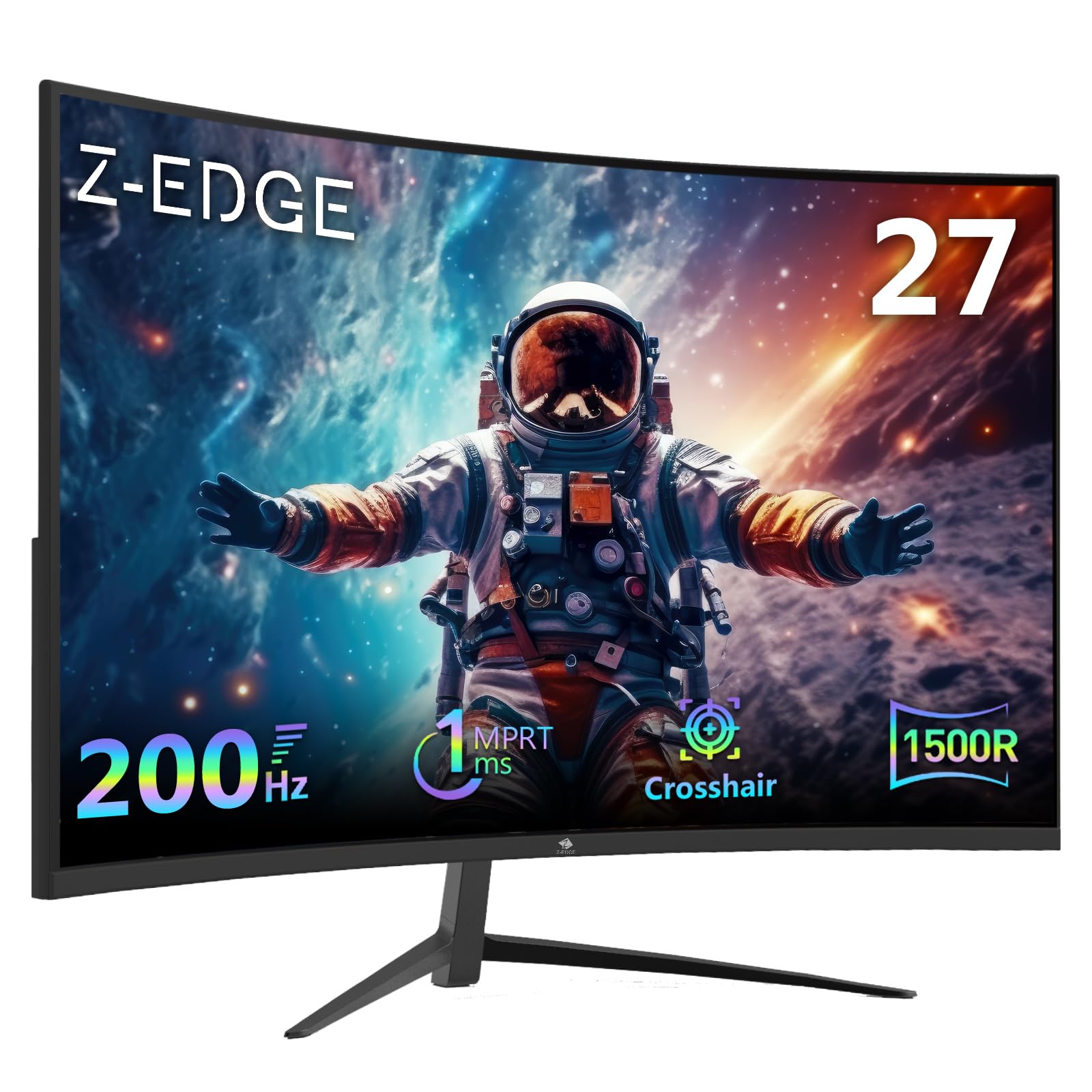Z-Edge 27 Zoll Curved Gaming Monitor 200Hz 1ms MPRT, Full HD 1500R Curved Bildschirm, VA Panel, FreeSync, HDMI 2.0 & DisplayPort 1.4 - Schwarz