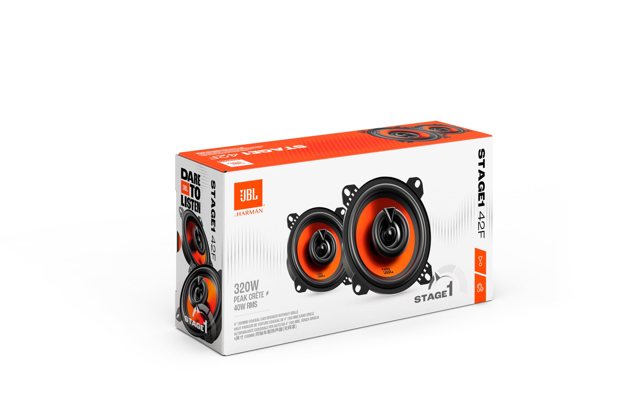 JBL Stage1 GEN2 42F Koaxial Lautsprecher Auto 100mm 4 Zoll 40W RMS 320W Max Einbaulautsprecher Paar
