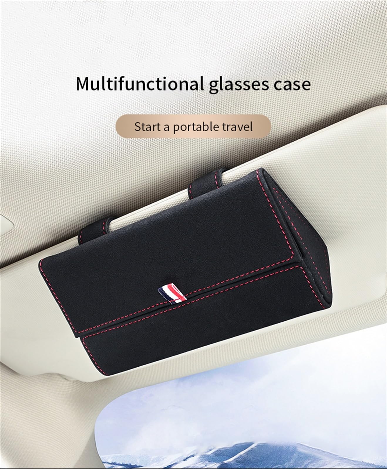 WITTSY Brillenetui Auto Brillenetui Universal Auto Sonnenblende Sonnenbrillenhalter Organizer Zubehör (Color : C)