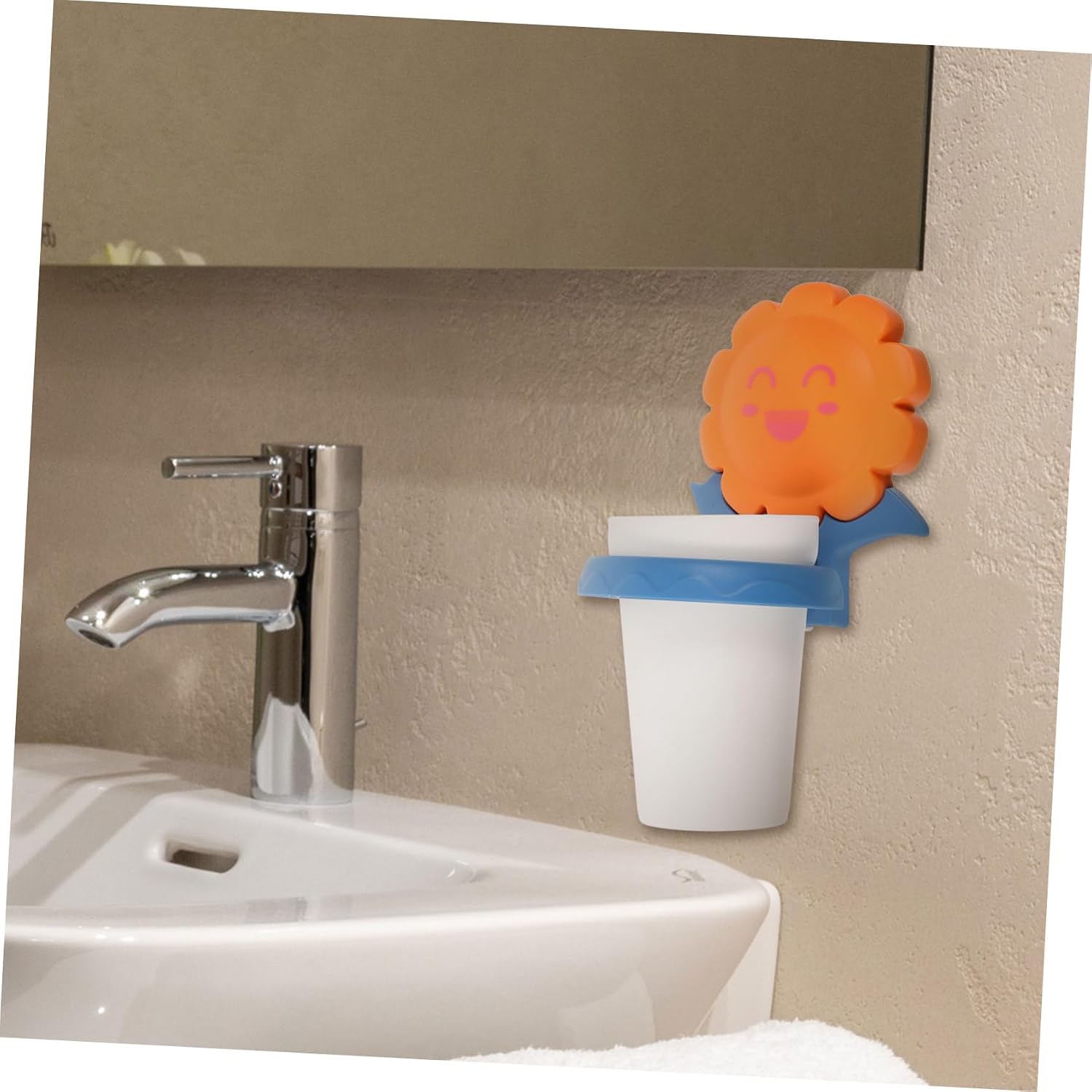 VICASKY Orange Plastic Toothbrush Storage Cup Holder Set for Home Camping