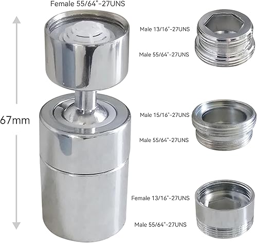 Miniatura 7 de Accesorio de grifo de fregadero de cocina giratorio de ángulo grande, aireador de boquilla de grifo de baño, extensor de grifo, rociador giratorio
