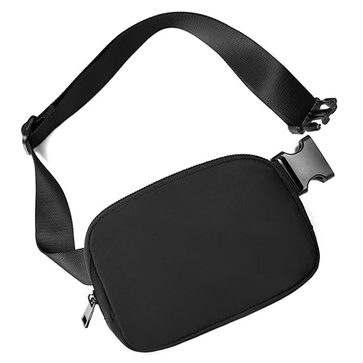 Belt Bag for Women Fanny Pack Crossbody Bags for Women Fashion Waist Packs with Adjustable Strap Gifts for Teenage Girls Women Men (Black)