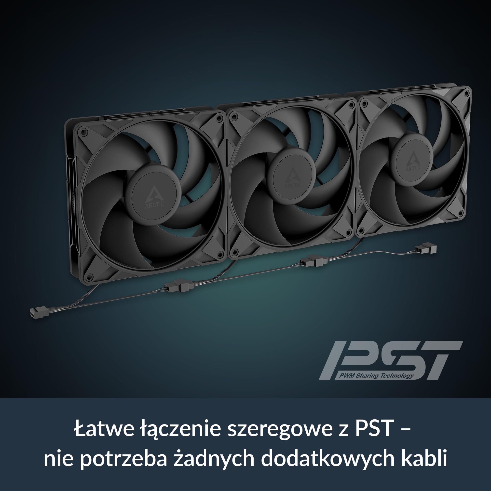 ARCTIC P14 Pro PST - Mocny Wentylator Premium, Wentylator PWM 140 mm z Rozdzielaczem Kabla Y, 400-2500 rpm, 0 rpm <5% PWM, łożysko ślizgowe Hydrodynamiczne, 4-Pin - Czarny