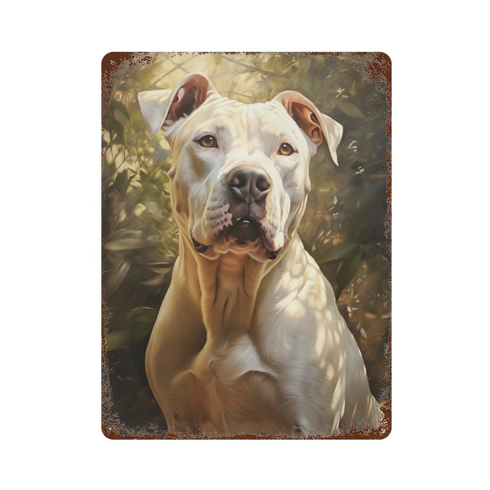 Dogo Argentino Retro Metal Sign 15.7"x11.8", Farmhouse Wall Decor for Cafe, Home Bar And Lounge Decor