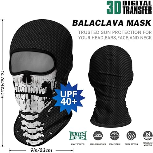 Miniatura 5 de Pasamontañas 3D, máscara de esquí para motocicleta, máscara de cara completa al aire libre, capucha táctica para la cabeza, máscara de fantasmas y