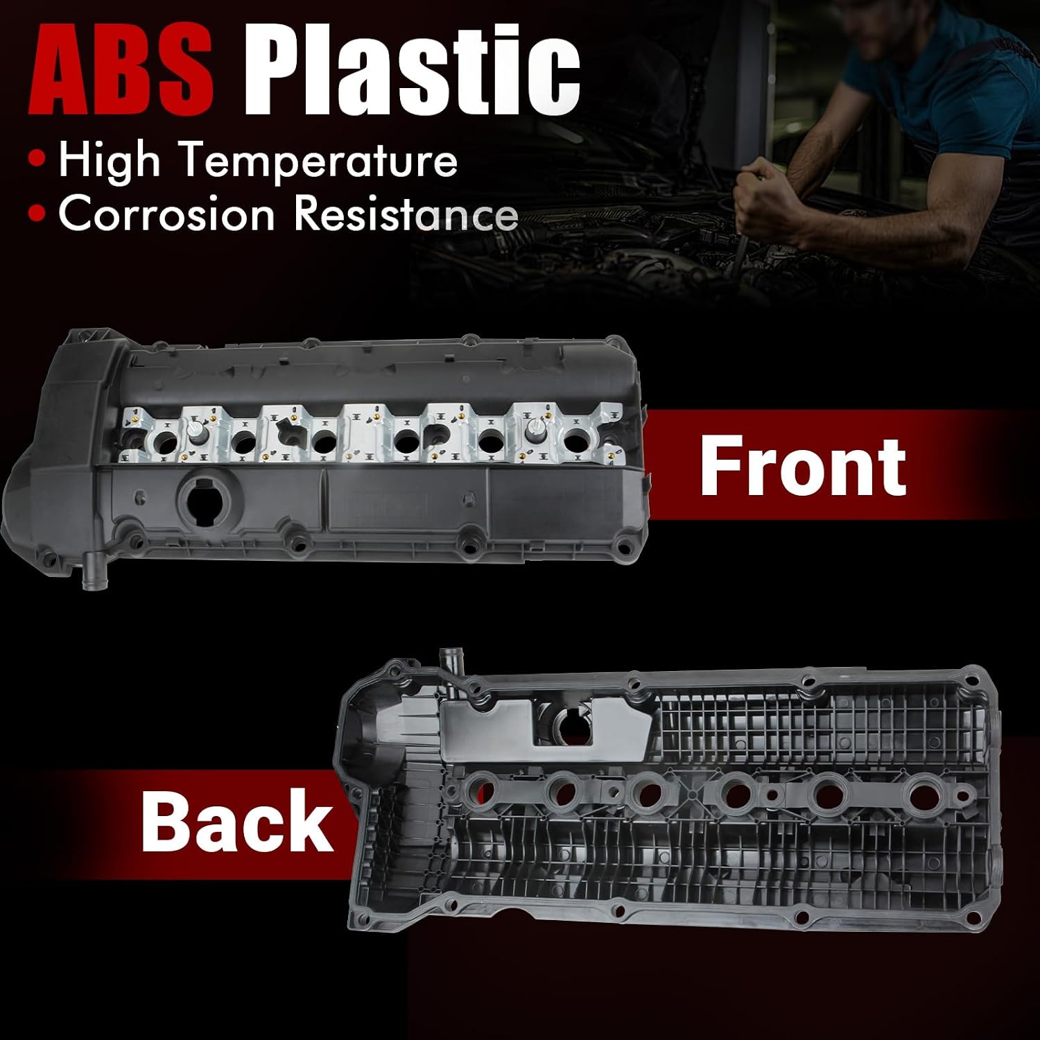 MITZONE Valve Cover with Gasket Bolts Compatible with 1996-2000 BMW 328is 328i 323is 323i 528i Z3 M3