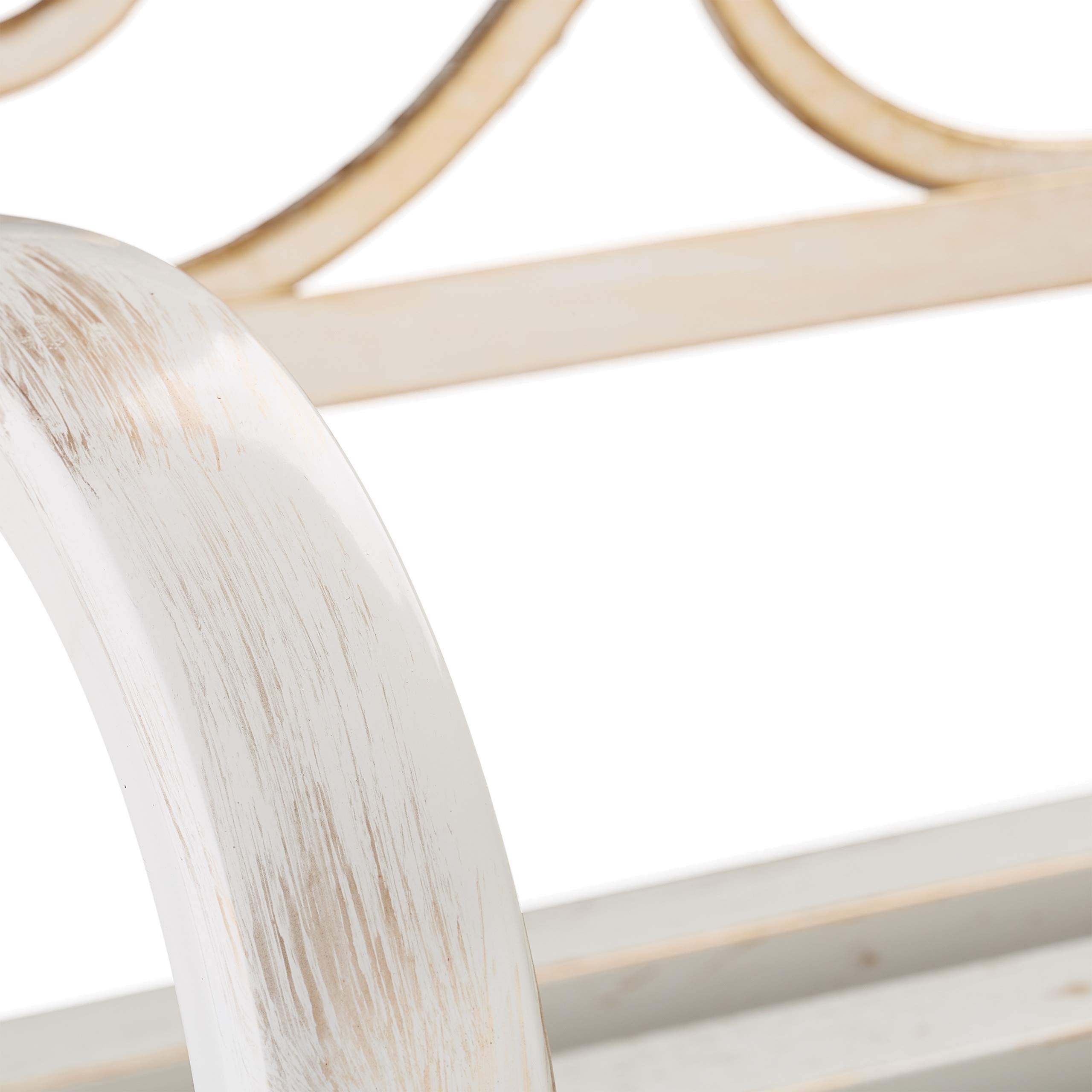 Relaxdays Banc Jardin Antique, 2 Personnes, Balcon, terrasse, métal, HLP : 90 x 127,5 x 63cm, Acier, Fonte, Blanc-Bronze