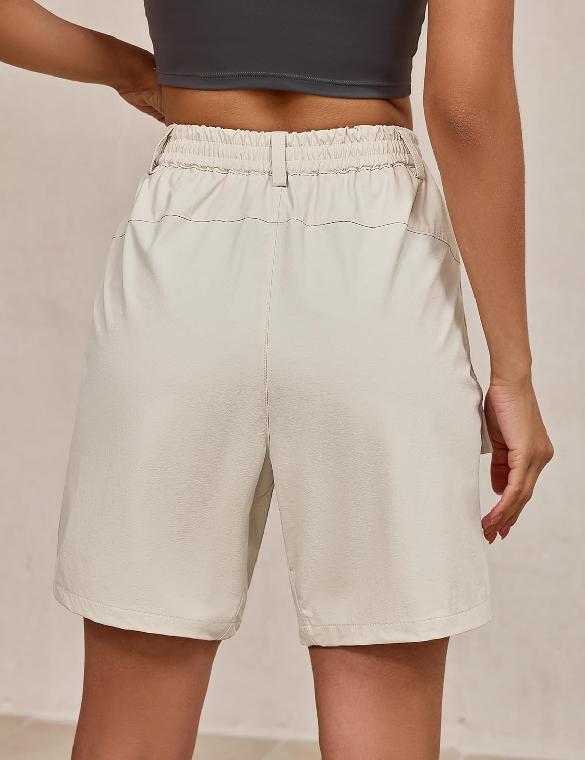 luvamia Hiking Shorts for Women Cargo Lightweight Water Resistant Elastic Waist Golf Casual Summer 7 Inch Inseam Shorts - Image 3