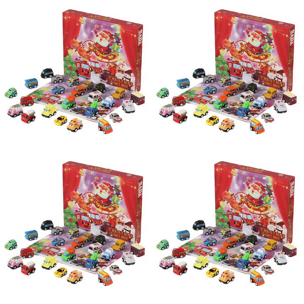 Calendario Avvento Natale 2025 con 24 Macchinine Pull Back, Gioco Conto alla Rovescia per Bambini
