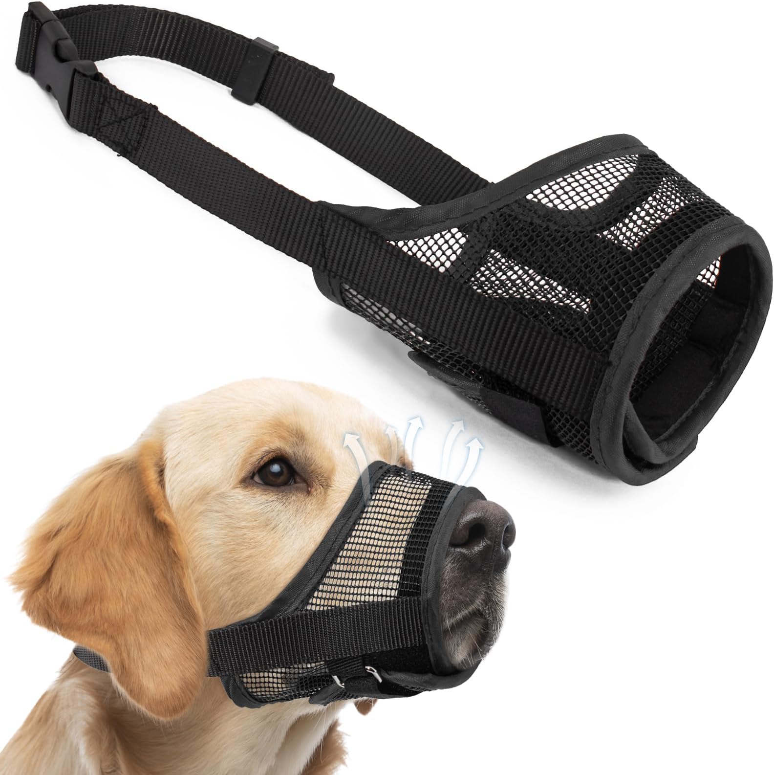 - Coppthinktu Dog Muzzle, Mesh Muzzles for Small Medium Large Dog Mouth Guard, Breathable Muzzles to Prevent Biting Barking, Adjustable Mouth Cover Dogs Allow Panting Drinking