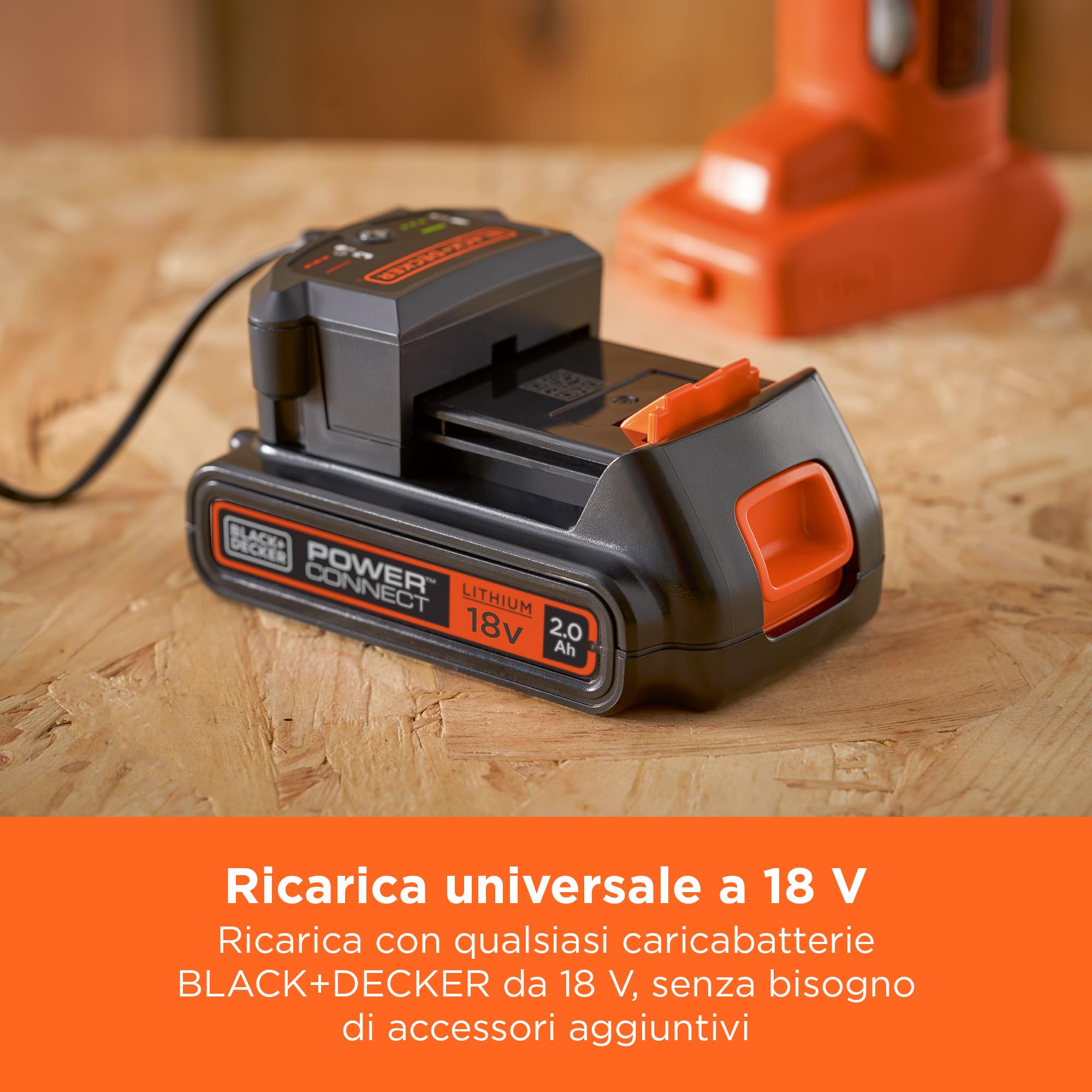 BLACK+DECKER 18V, 2.0AH, batteria agli ioni di litio, compatibile con tutti i prodotti BLACK+DECKER da 18V, BL2018-XJ