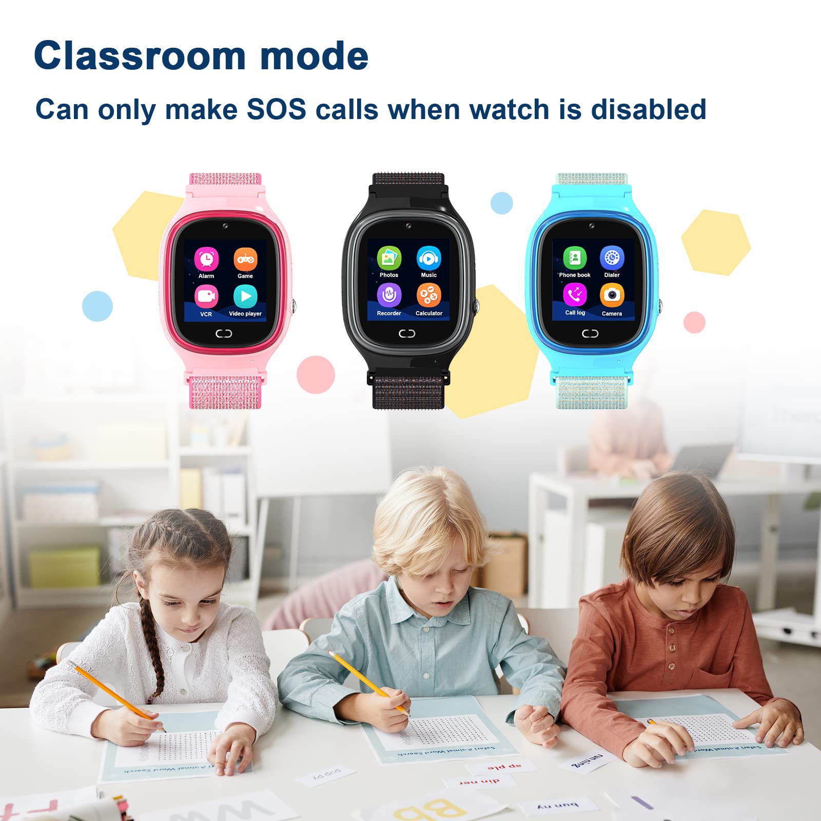 PTHTECHUS Enfants Montre Intelligente Étanche, Montre Mobile LBS Anti