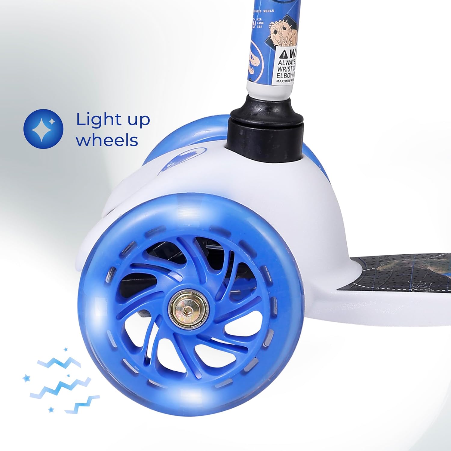 Self Balancing Kick Scooter with Light Up Wheels, Extra Wide Deck, 3 Wheel Platform, Foot Activated Brake, 75 lbs Limit, Kids & Toddlers Girls or Boys, for Ages 3 and Up