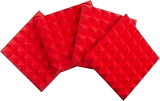 Gator Frameworks GFW-ACPNL1212PRED-4PK - Panel acústico (4 unidades, 12 x 12 pulgadas), color rojo