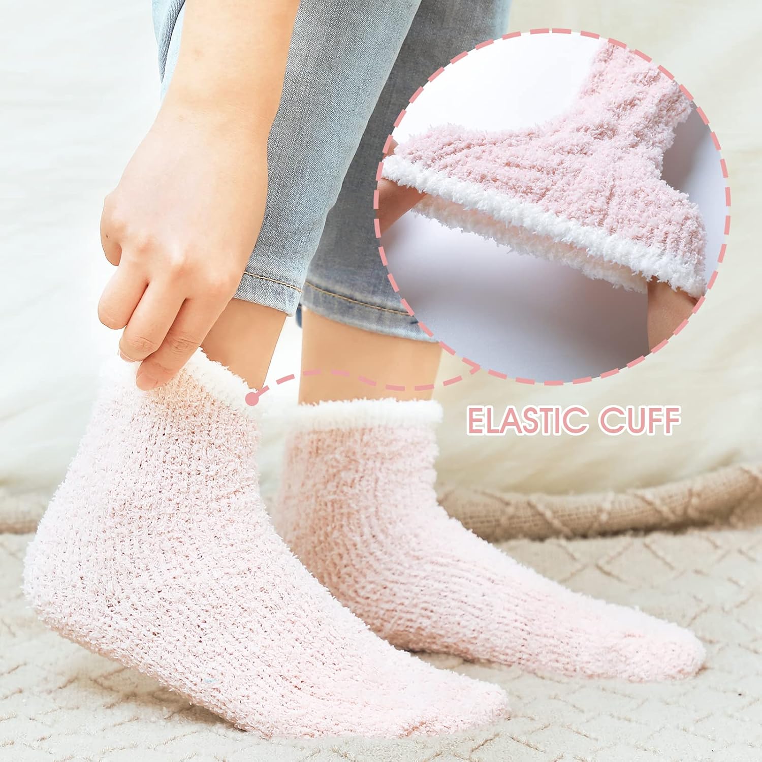 Fuzzy Socks for Women - Womens Fuzzy Sock Fluffy Cozy Warm Sock for Women Soft Comfy Sleeping Slipper Socks - Image 5