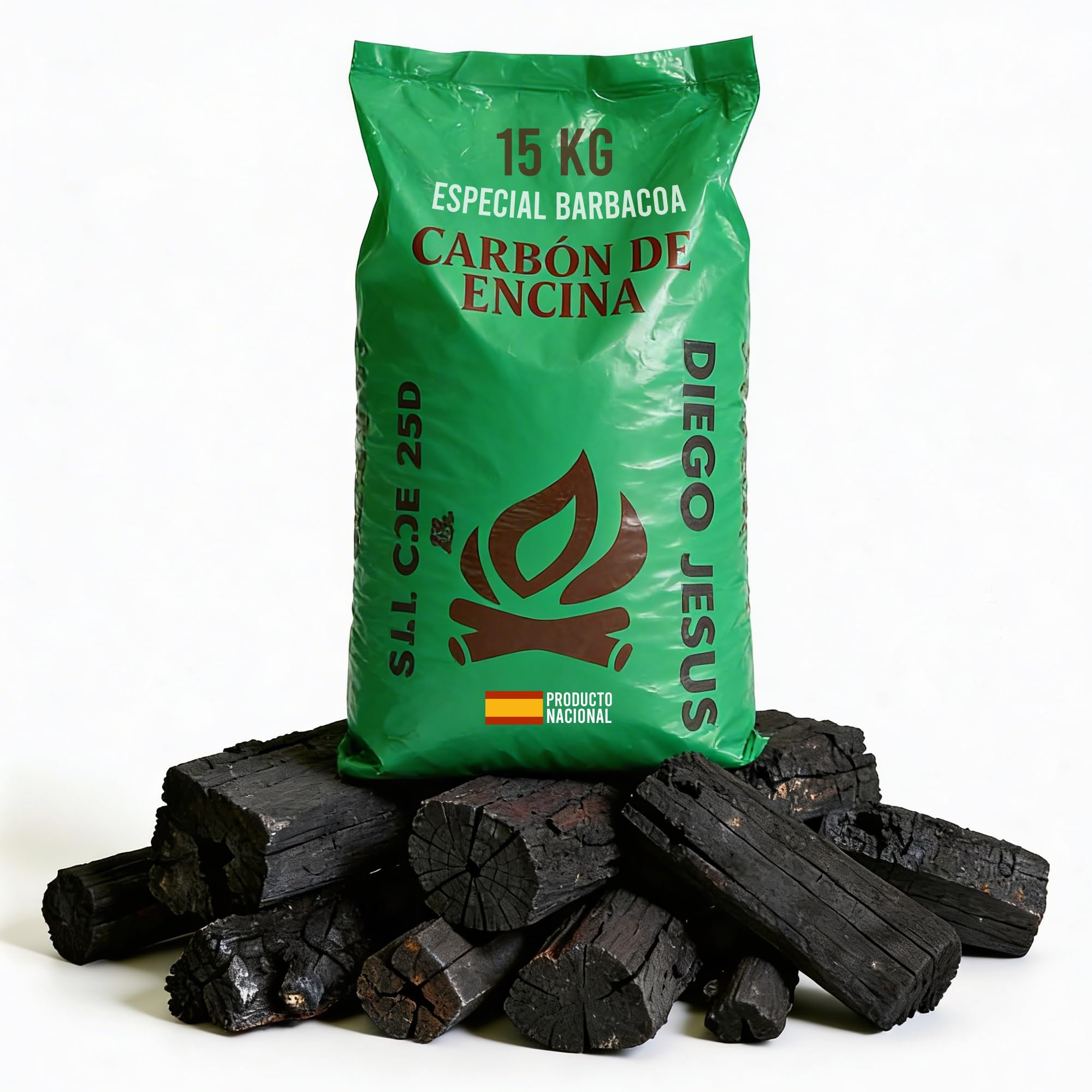Carbon Vegetal Natural Barbacoa 15Kg Alto Poder Calorifico Encendido Rapido Larga Duracion Trozos Grandes Parrilla Grill Asado Profesional Cocina Exterior Restaurante Camping Fuego Intenso Bajo Humo