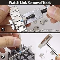Vista 4 de Kit de reparación de relojes, kit profesional de reemplazo de batería de reloj GLDCAPA, herramientas de reparación de relojes con estuche