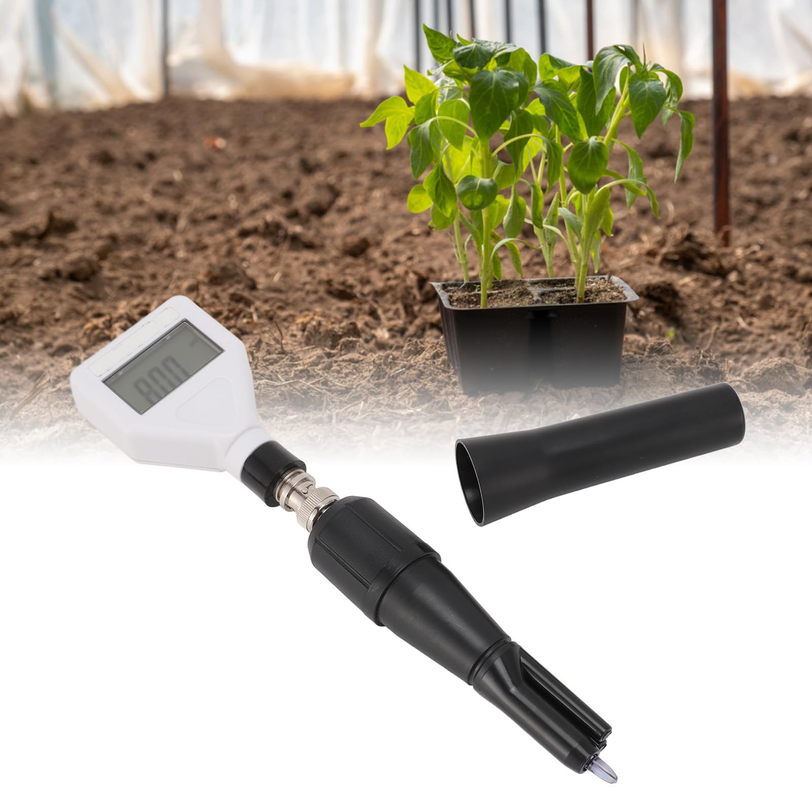 Hidyliu Misuratore di pH del suolo, display LCD retroilluminato, tester multiuso per frutta, carne, terreno, 0,00-14,00 pH, per giardino, prato, fattoria