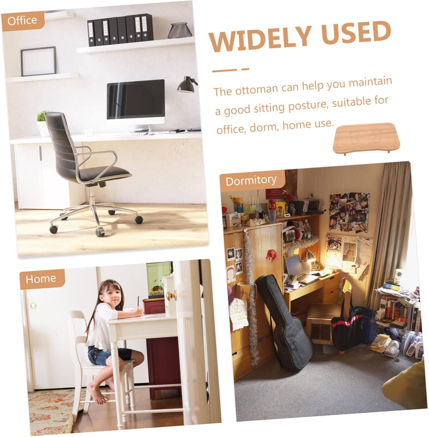 Foot Rest Stool for Under Desk Ergonomic Footrest for Office and Home Lightweight and Sturdy Design for Relaxing Feet While Working Gaming