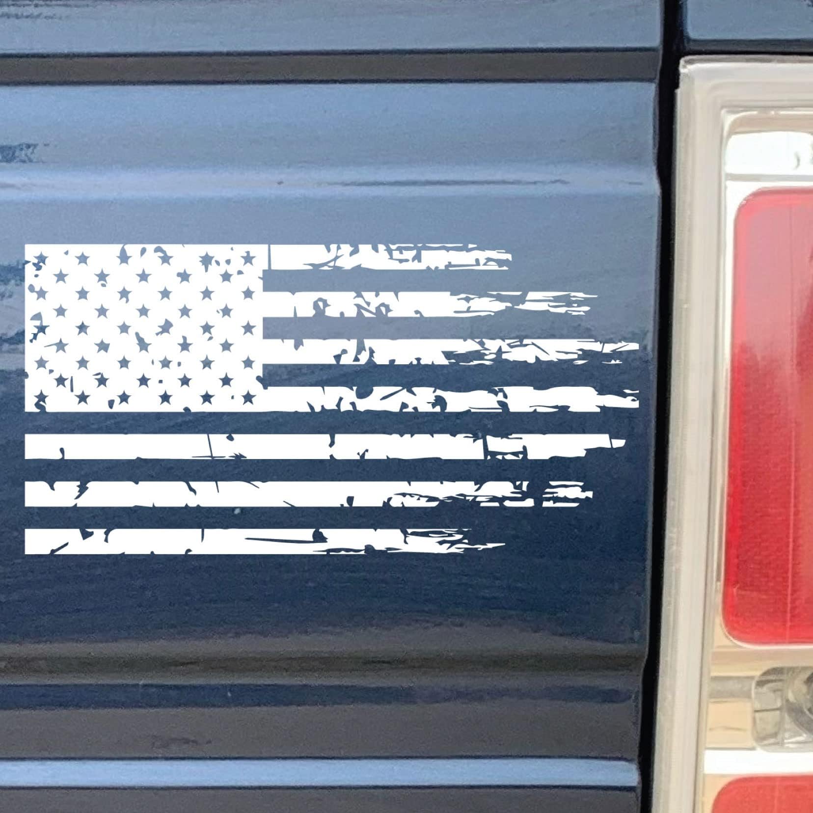 Amazon.com - American Flag Distressed 2 Pack Decals - Road Rage Premium ...
