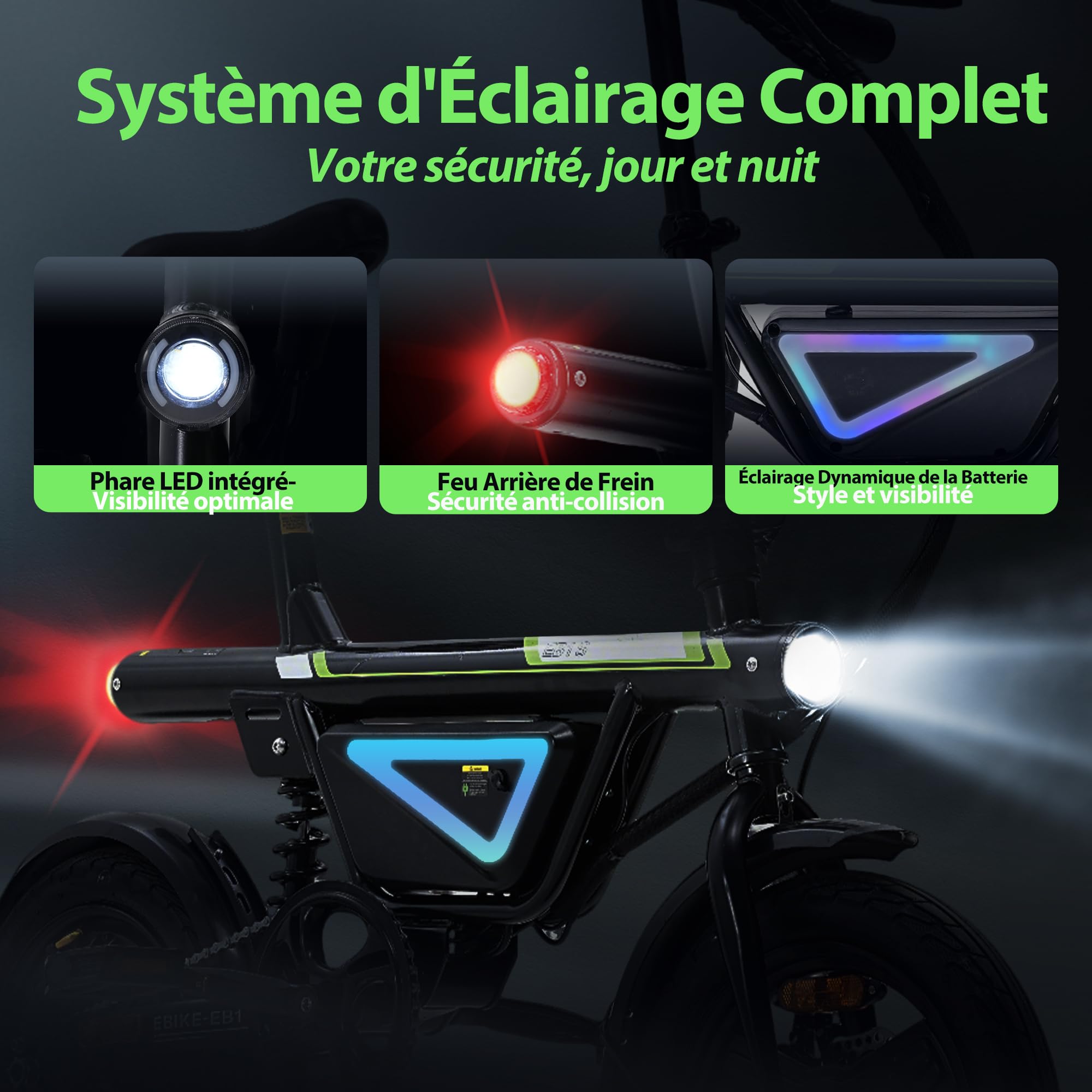 iScooter Vélo Électrique Pliable Adulte | Moteur 250W sans Balais | Batterie 36V 12Ah Grande Capacité | Autonomie 50km | Amortisseur Central | VAE Urbain et Loisirs