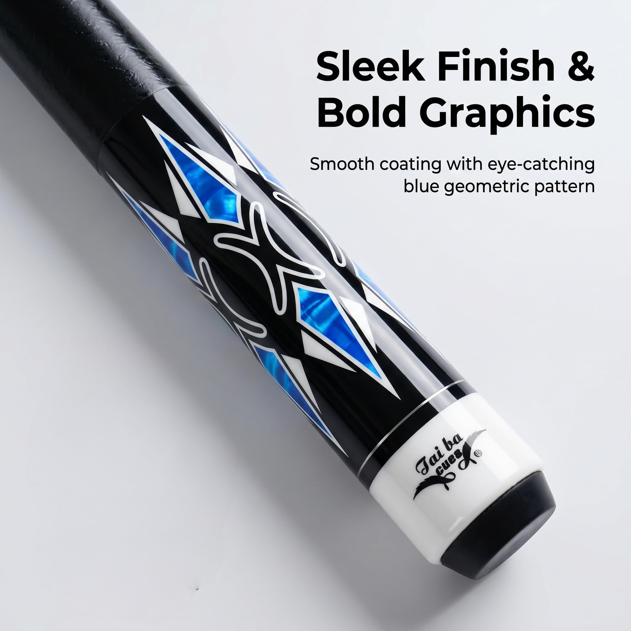 Tai ba cues Billard-Queuestab + Hartschalenkoffer, 13 mm Spitze, 147,3 cm, Hartholz, kanadischer Ahorn, professioneller Billard-Queue-Stick 18,19,20,21,22 g (wählbar), Blau, Schwarz, Rot, Grau, Grün