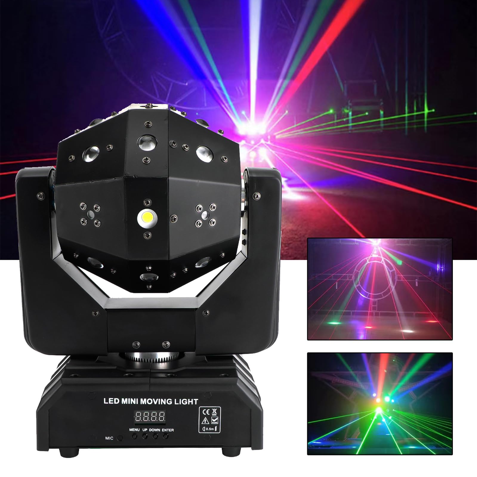 Bruce & Shark RGBW 3In1 LED Laser Moving Head Stage Light DMX DJ Disco Party Effektbeleuchtung 120W