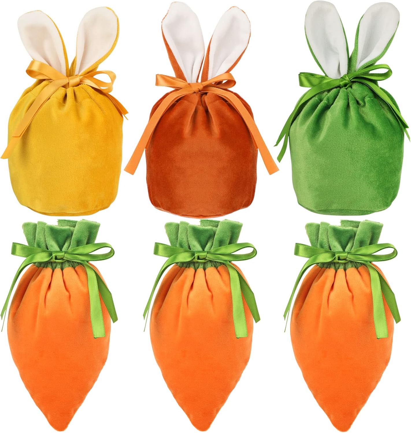HOWAF 6 Easter Bags Easter Bunny Bags Carrot Bags, Easter Bunny Bags