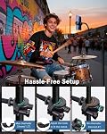 LMS Mic Stand Phone Holder, Flexible Phone Holder for Microphone Stand, iPhone Music Stand Holder Mount, Mic Stand Cell Phone Clip for iPhone 15 14 13 12 Pro Max Samsung Galaxy Pixel (Standard, 6")