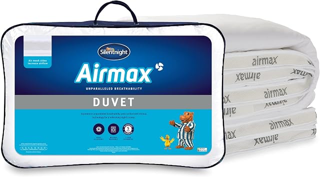 Silentnight Airmax Double Duvet 10.5 Tog Breathable All Season Duvet Quilt with Mesh Sides to Prevent Overheating Machine Washable and Hypoallergenic - Double