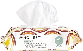 The Honest Company Clean Conscious Wipes | 99% Water, Compostable, Plant-Based, Baby Wipes | Hypoallergenic, EWG Verified | Rainbow, 60 Count
