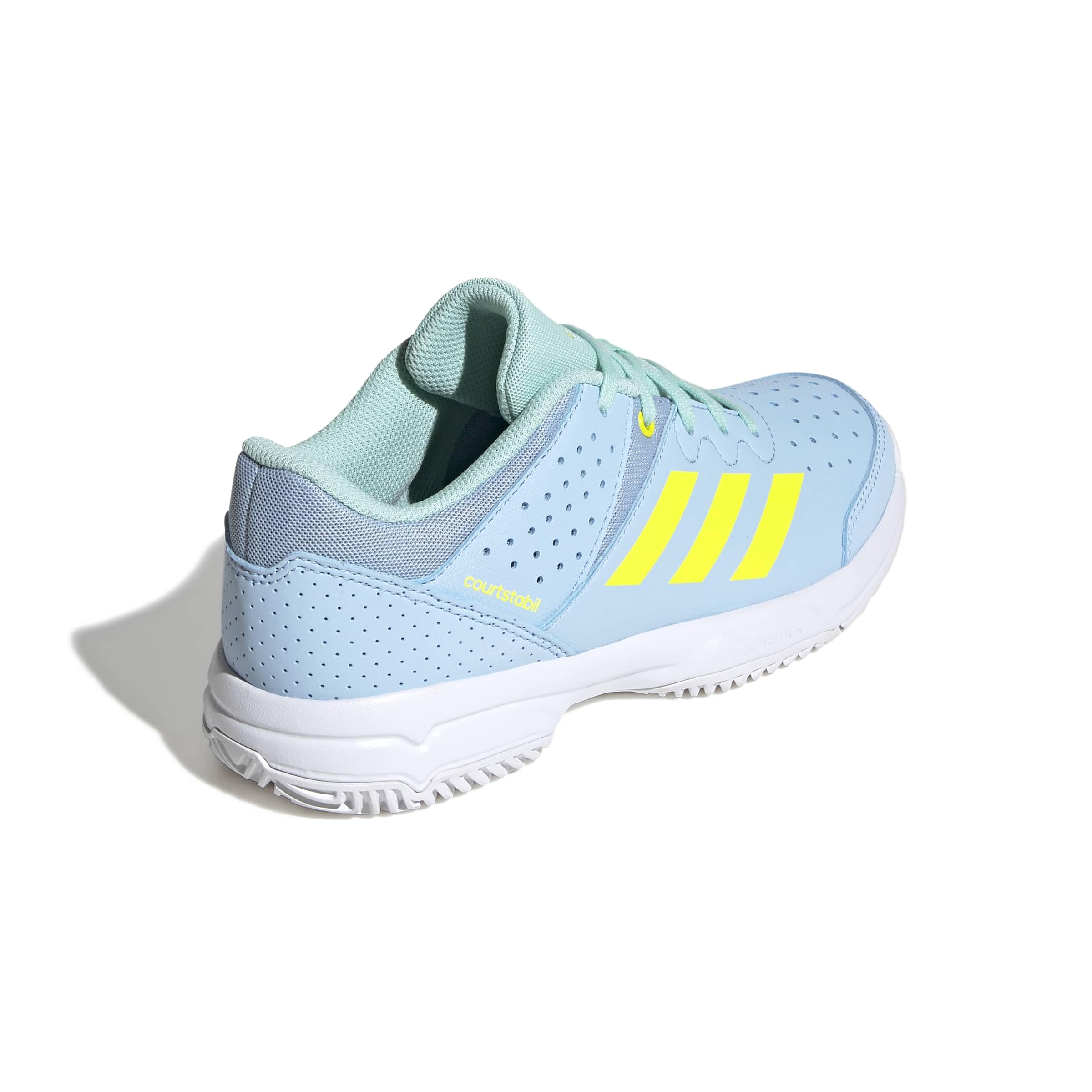 adidas Uniseks - dzieci Court Stabil Shoes, clear sky/Solar Lemon/clear mint, 36 2/3 EU