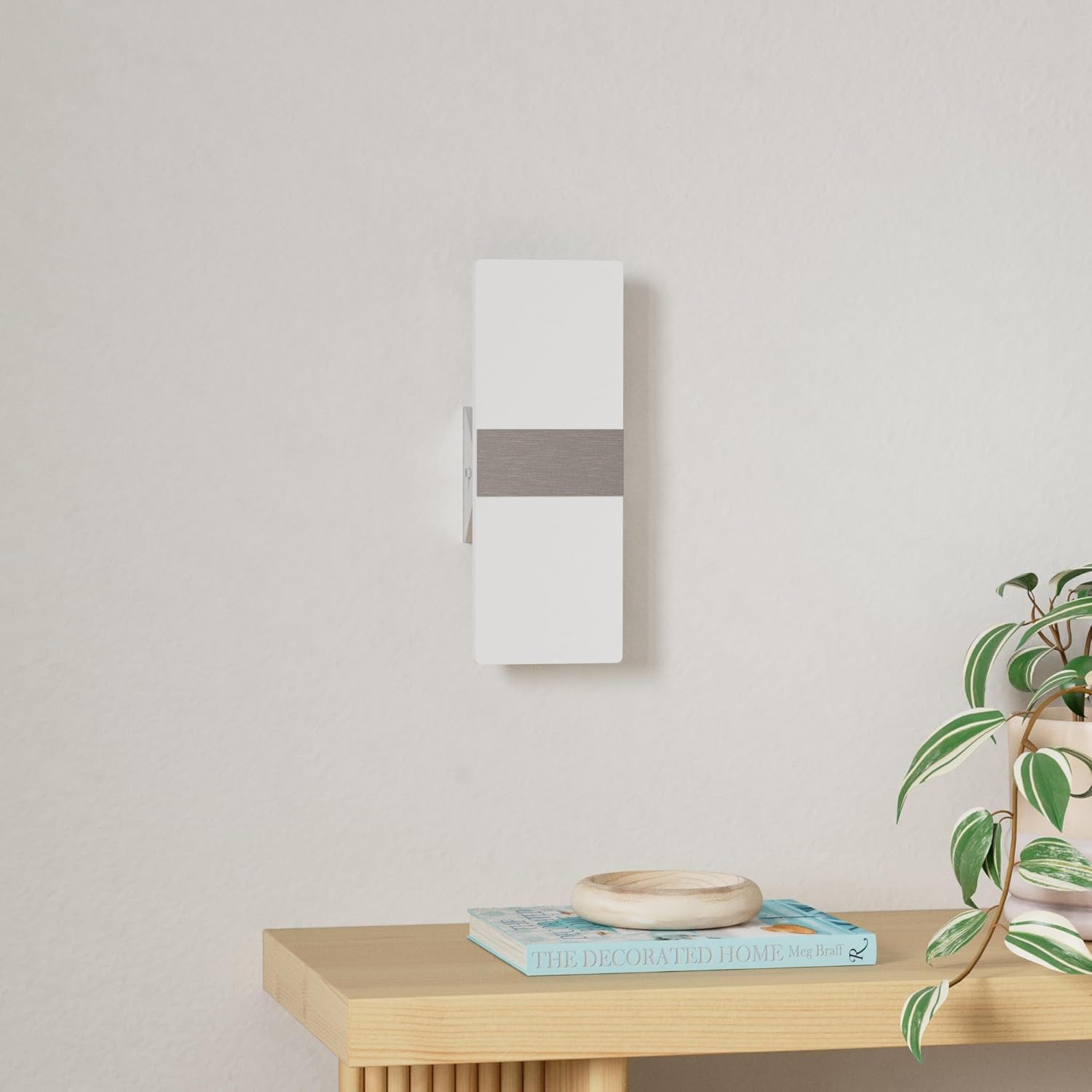 TRLIFE Dimmable LED Wall Sconces, 4 Color Temperature 12W Modern Wall Sconce Wall Mounted Light Set of 2 Dimmable Wall Lights for Bedroom Bedside Hallway Living Room Stairway(2 Pack, Silver)