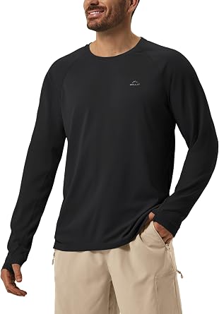Willit Mens UPF 50+ Sun Shirts Long Sleeve UV SPF Lightweight Quick Dry Shirts Swim Hiking Fishing Travel Running T-Shirts