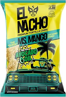 El Nacho Ms Mango Tortilla Chips, 10 Ounce - Exotic Tropical Mango Flavor Crunchy Snacks