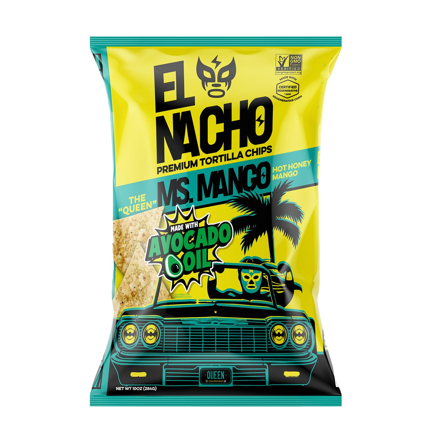 El Nacho Ms Mango Tortilla Chips, 10 Ounce - Exotic Tropical Mango Flavor Crunchy Snacks