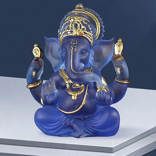 Miniatura 7 de Figura india Fengshui Señor estatuas hogar Adornos Artesanía Blanco, Azul, eléphant
