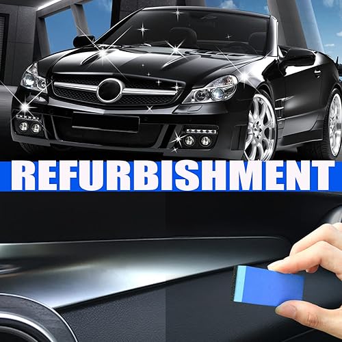 Miniatura 7 de 2 piezas de 3.4 fl oz antiarañazos hidrofóbico nano agente de recubrimiento con 2 esponjas, capa rápida de cera para coche, sin niebla,