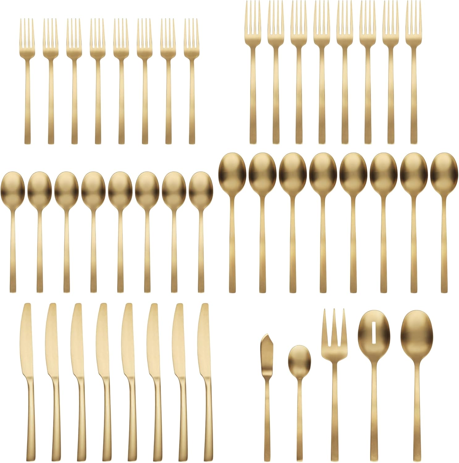 Cambridge 807445CKW13DS Beacon Gold Satin 45-Piece Flatware Set