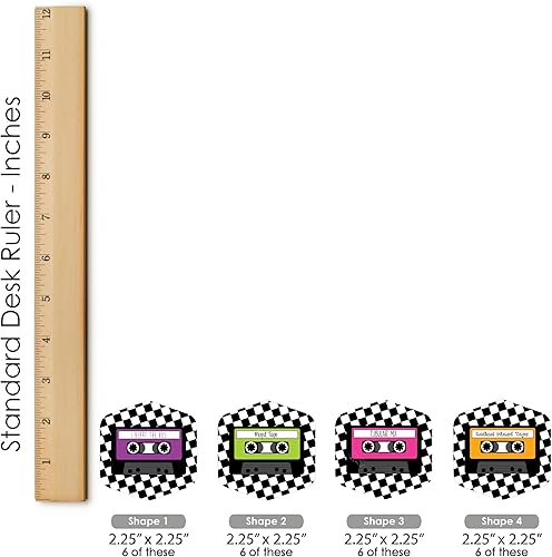 Miniatura 7 de Big Dot of Happiness 80's Retro - Totally 1980s Party Scavenger Hunt - 1 soporte y 48 piezas de juego - Juego de ocultar y encontrar