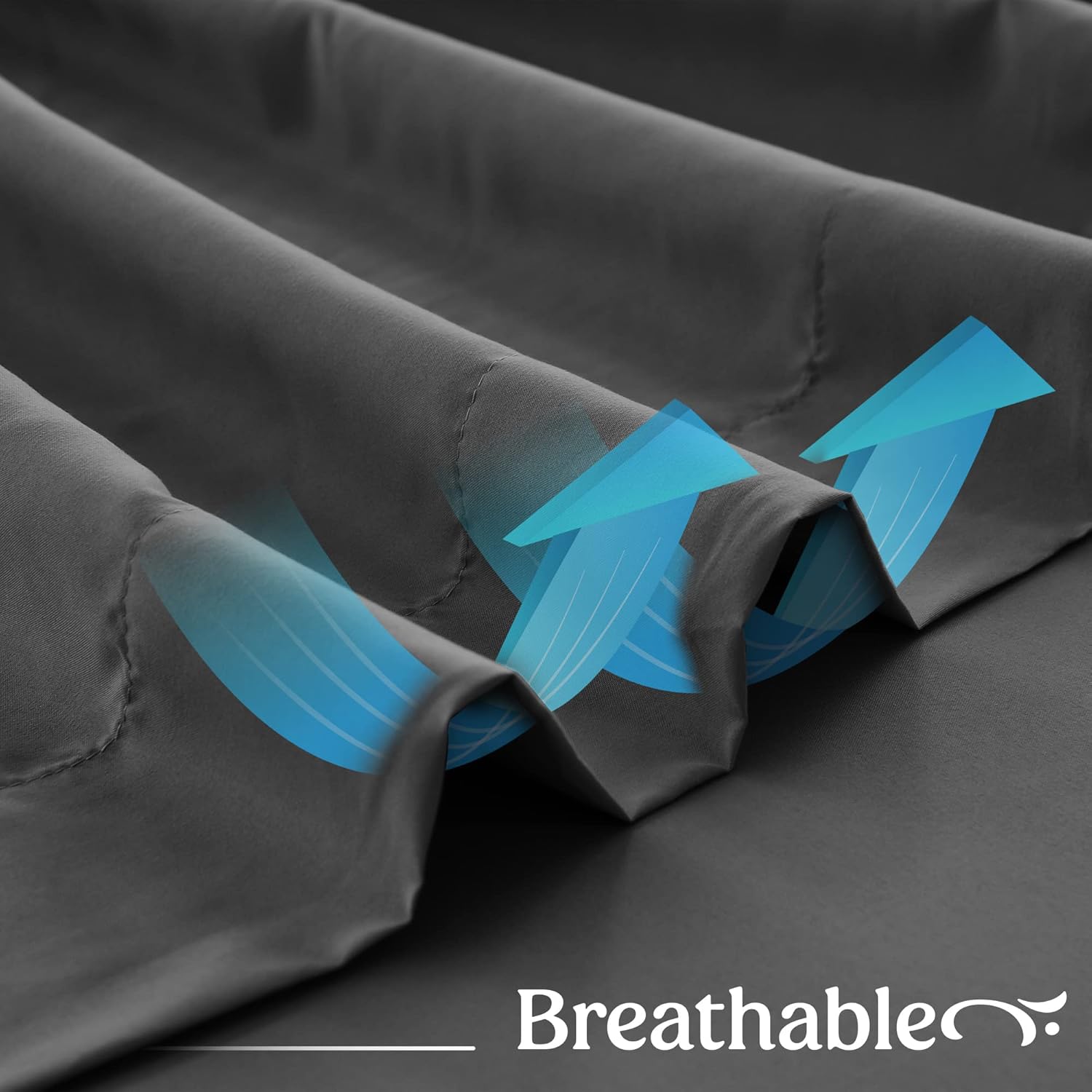 Lux Decor Collection Bed Sheets - 6 Pc King Size Sheets - 1800 Thread Count Brushed Microfiber Sheets - 16 Inches Deep Pocket Bedding Sheets & Pillowcases (King, Plain Dark Grey) : Home & Kitchen